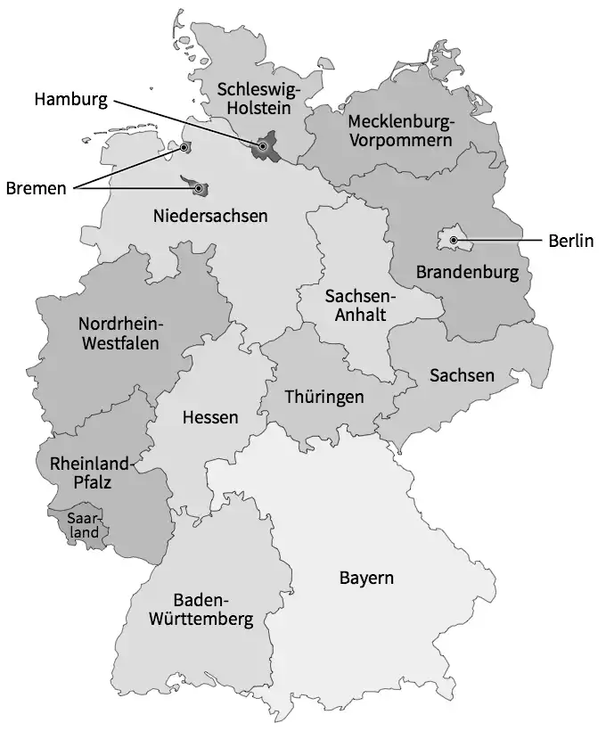 Deutschlandkarte mit Bundesländer